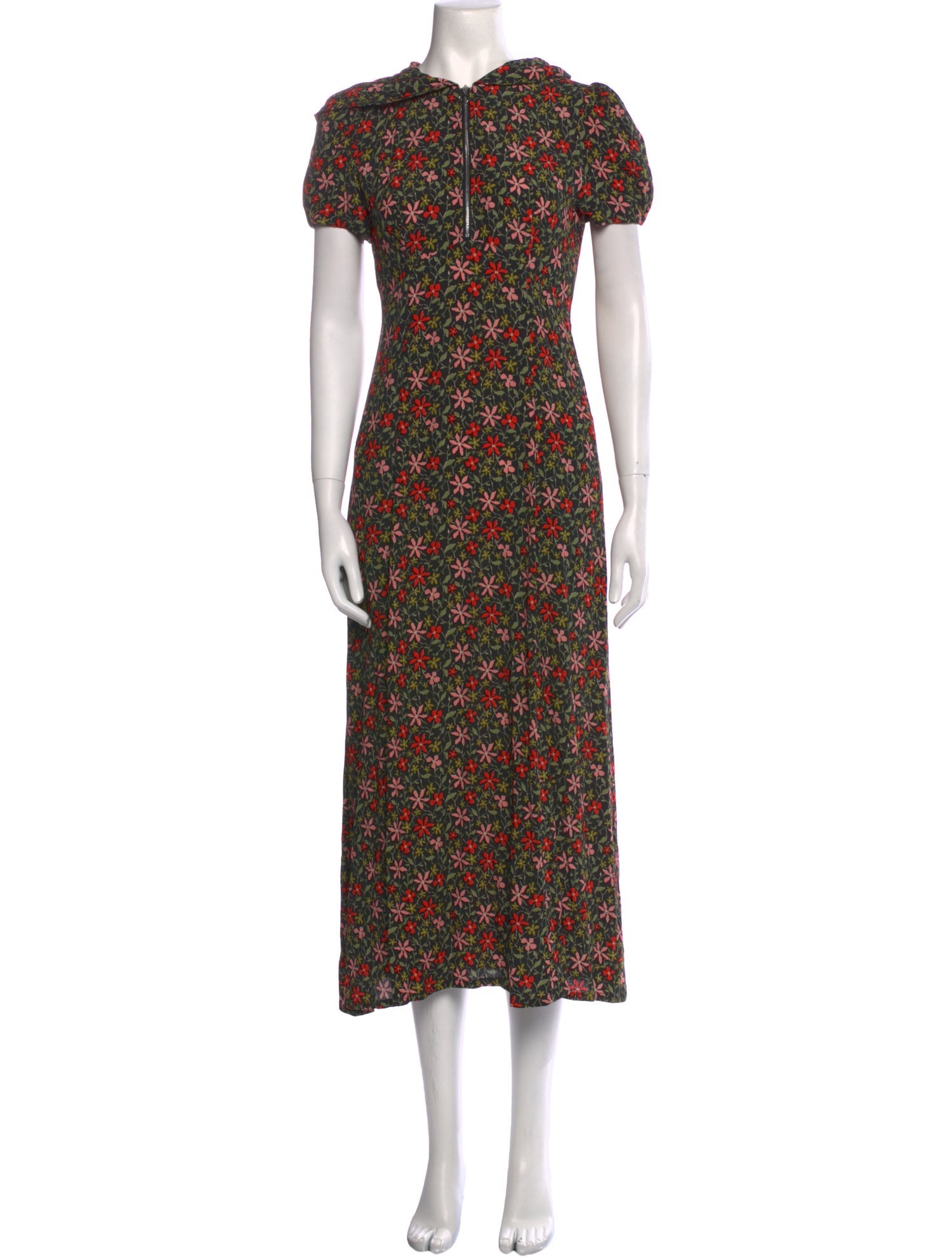 ALEXACHUNG Floral Print Long Dress