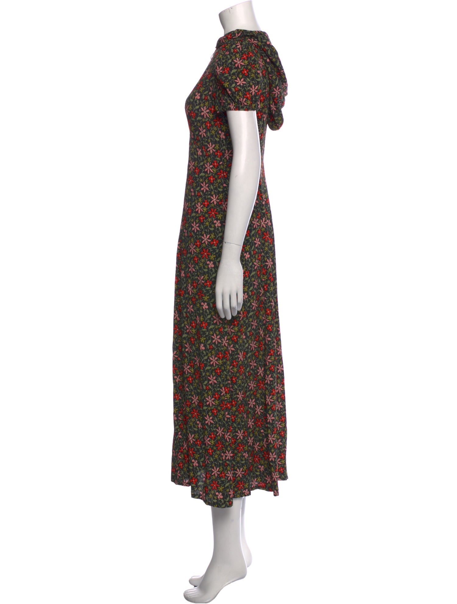 ALEXACHUNG Floral Print Long Dress