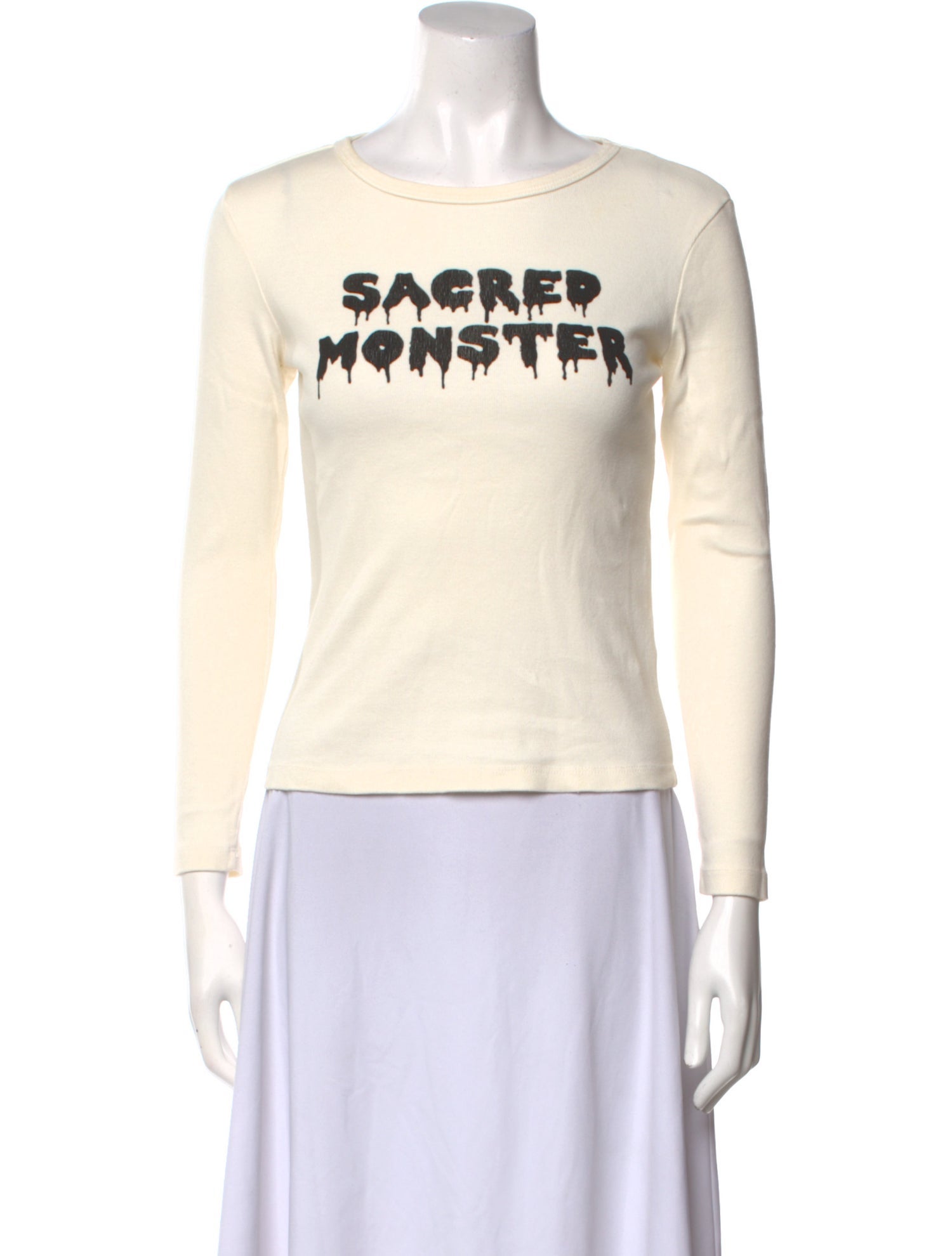 ALEXACHUNG Graphic Print Scoop Neck Sweatshirt