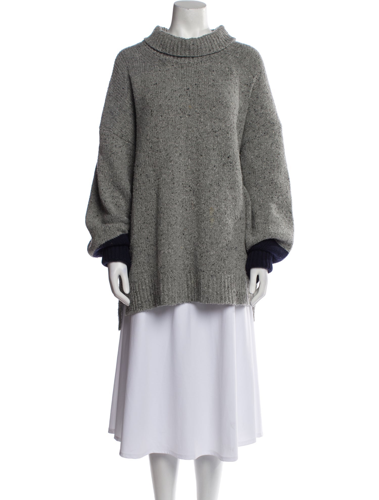 ALEXACHUNG Wool Mock Neck Sweater