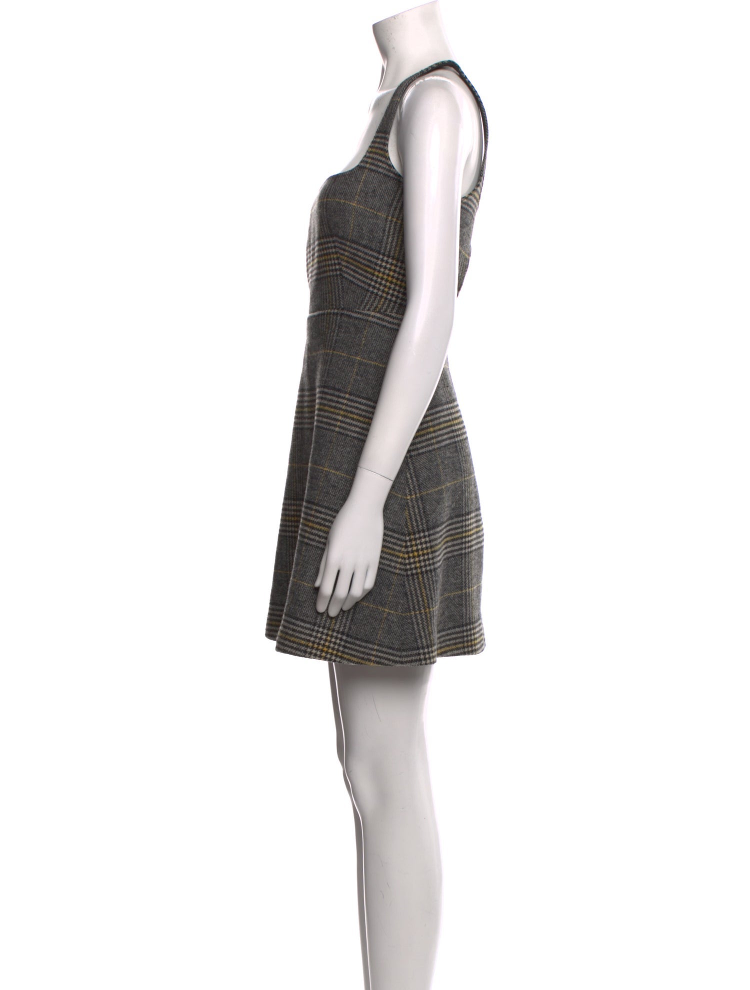 ALEXACHUNG Plaid Print Mini Dress