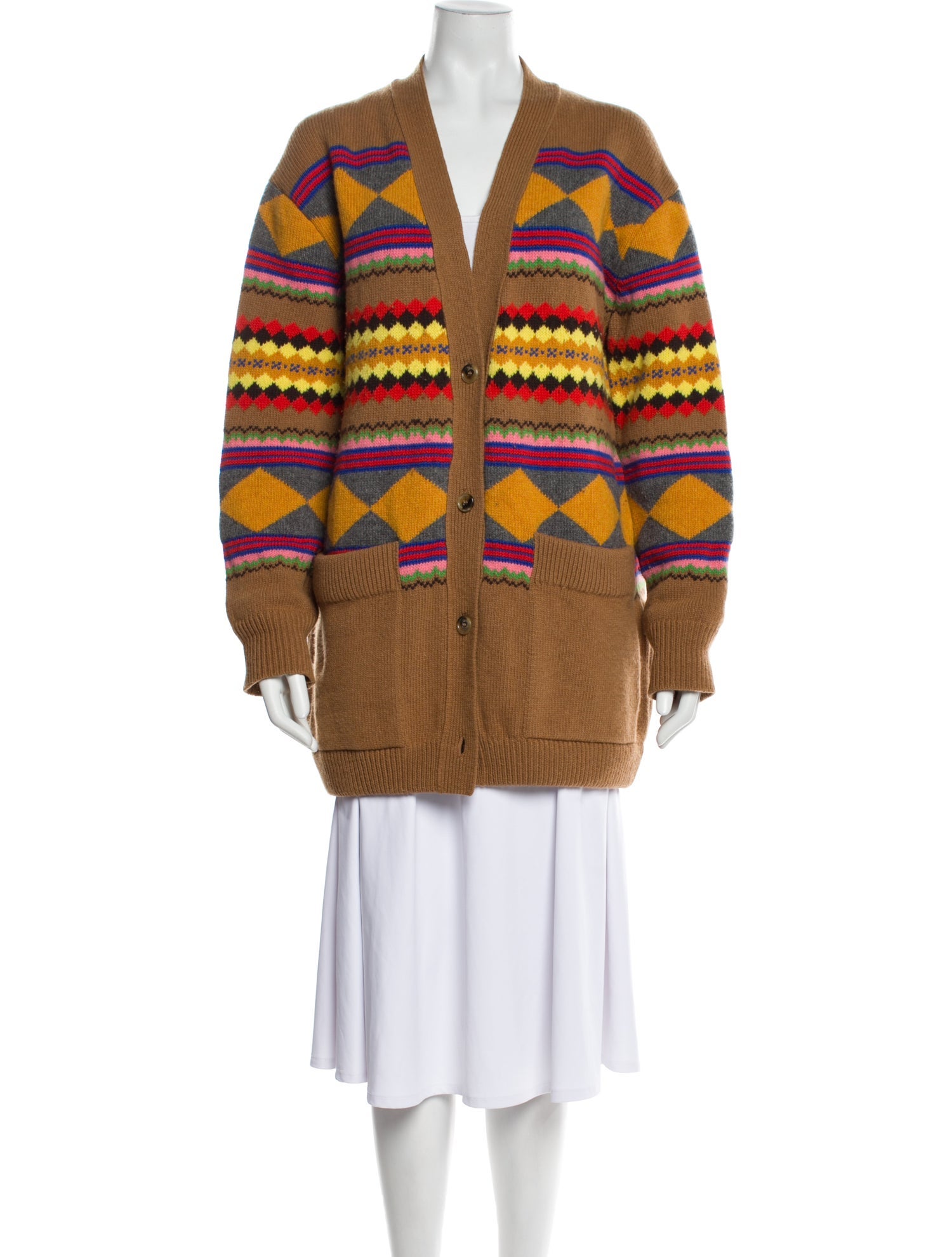 ALEXACHUNG Wool Striped Sweater