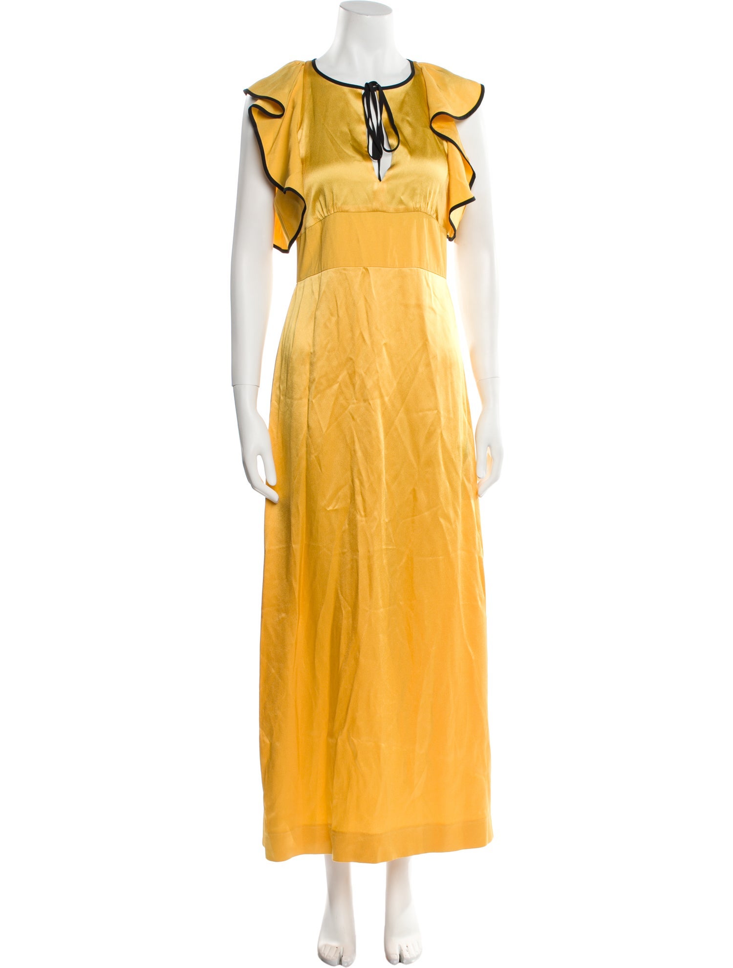 ALEXACHUNG Crew Neck Long Dress