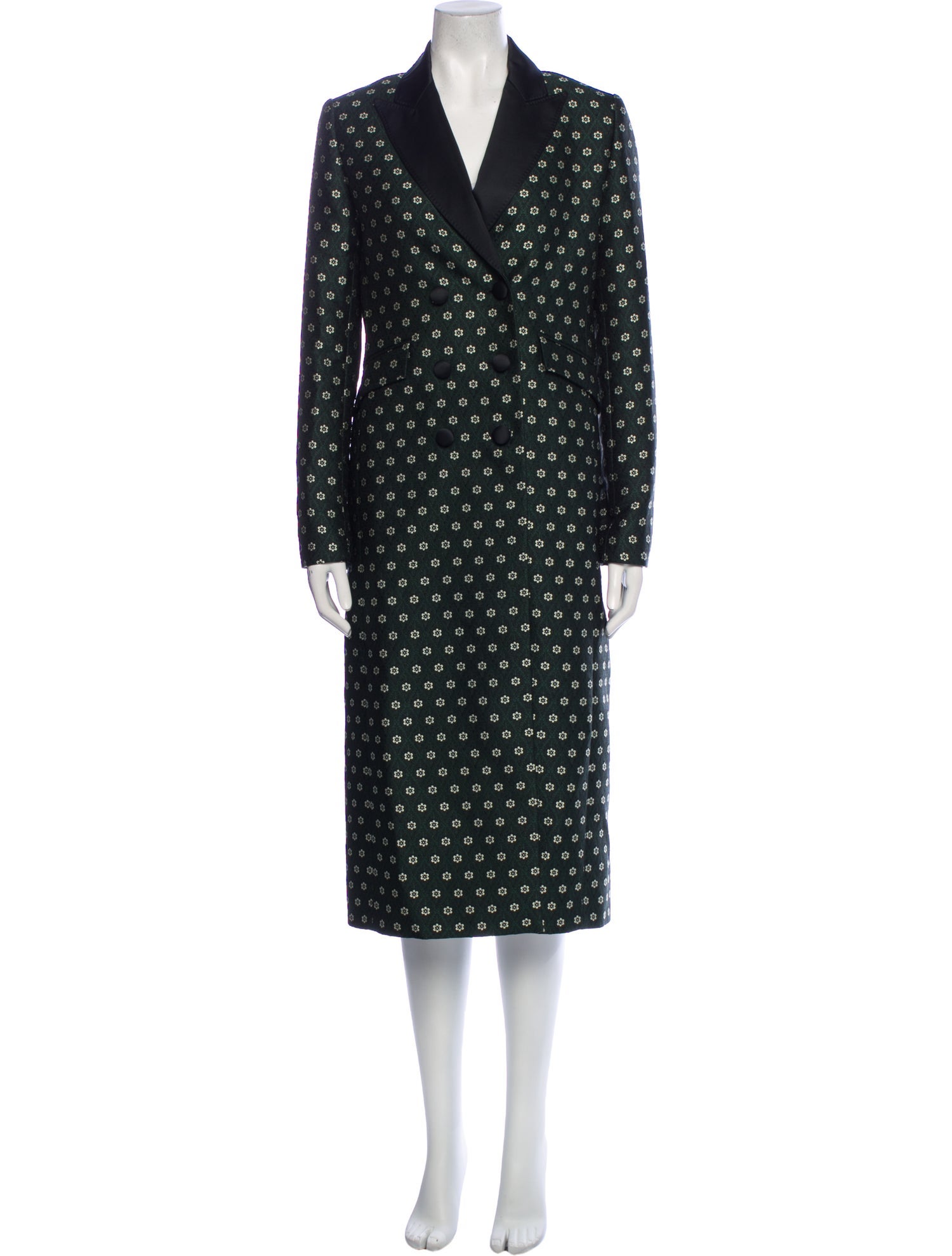 ALEXACHUNG Floral Print Peacoat