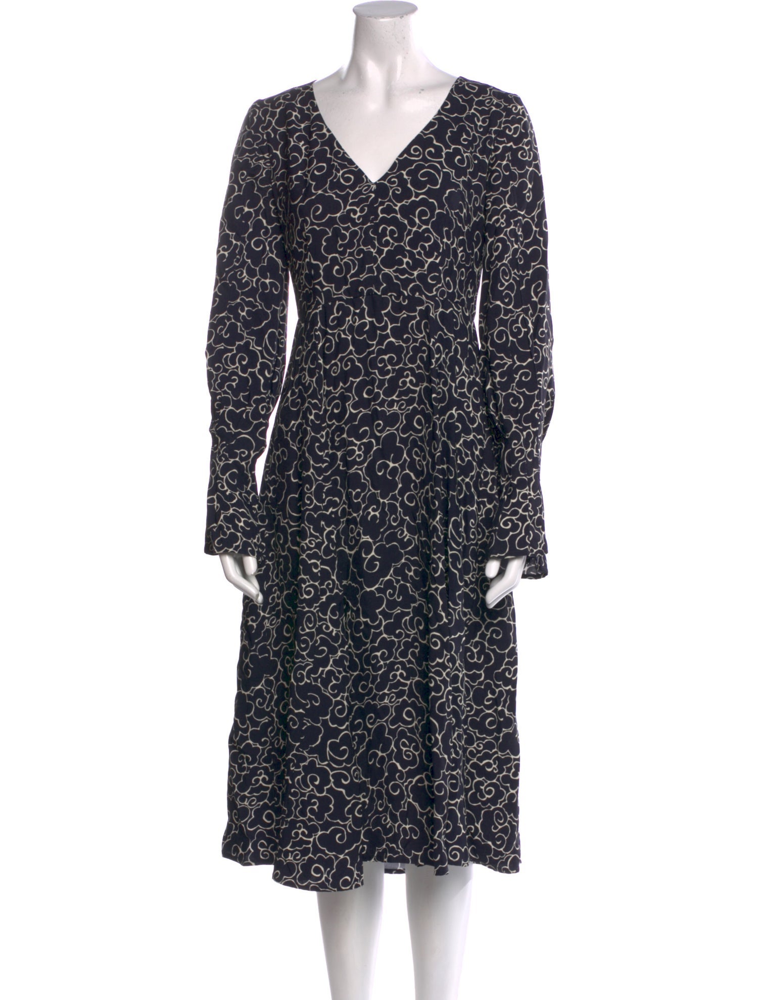 ALEXACHUNG Printed Midi Length Dress