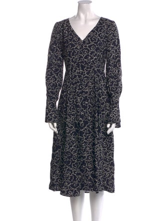 ALEXACHUNG Printed Midi Length Dress
