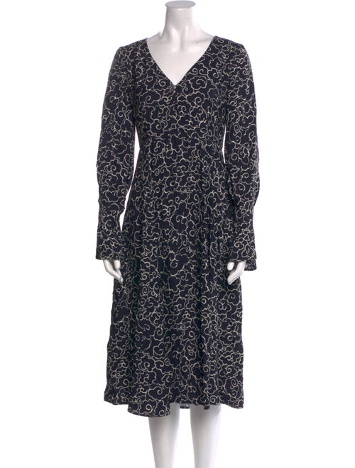 ALEXACHUNG Printed Midi Length Dress