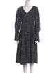 ALEXACHUNG Printed Midi Length Dress