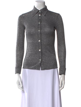 ALEXACHUNG Long Sleeve Button-Up Top