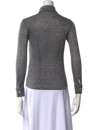 ALEXACHUNG Long Sleeve Button-Up Top