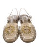 ALEXACHUNG Rubber Crystal Embellishments Gladiator Sandals