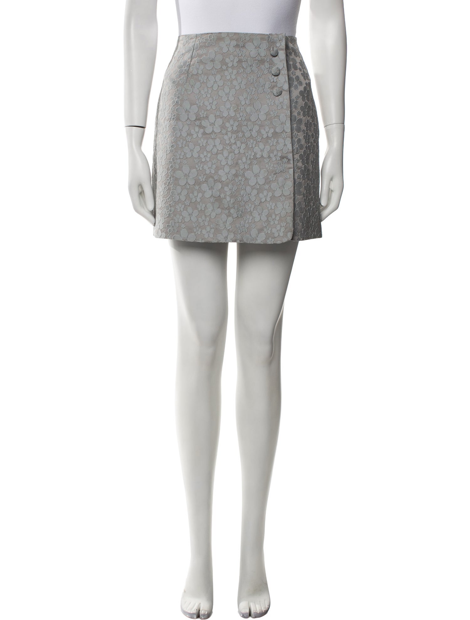 ALEXACHUNG Embroidered Accent Mini Skirt