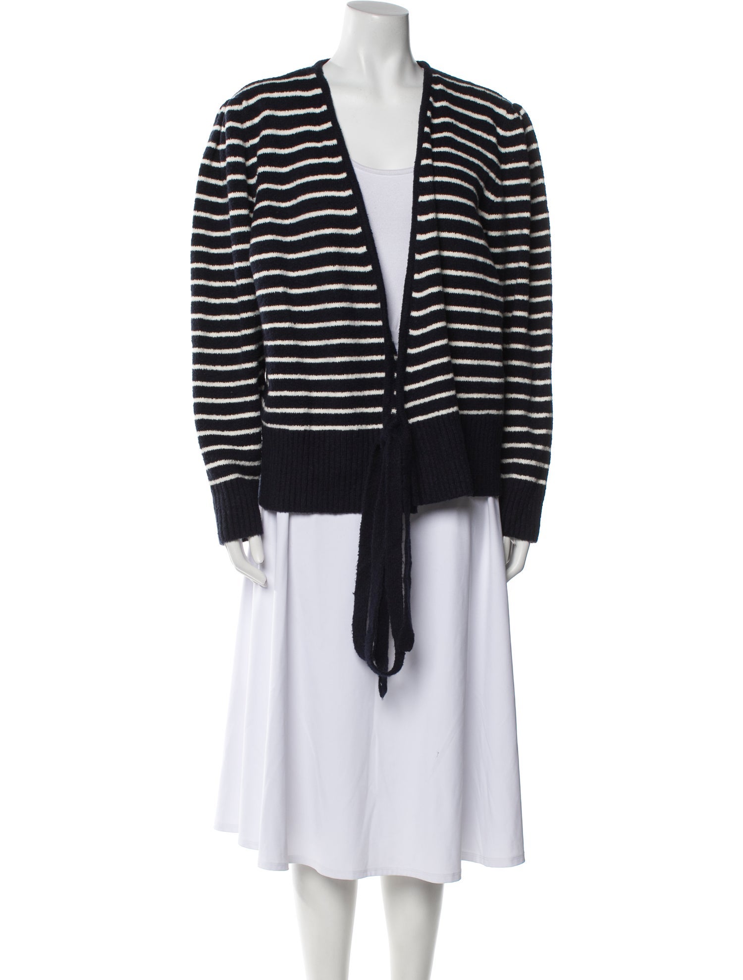 ALEXACHUNG Striped V-Neck Sweater w/ Tags