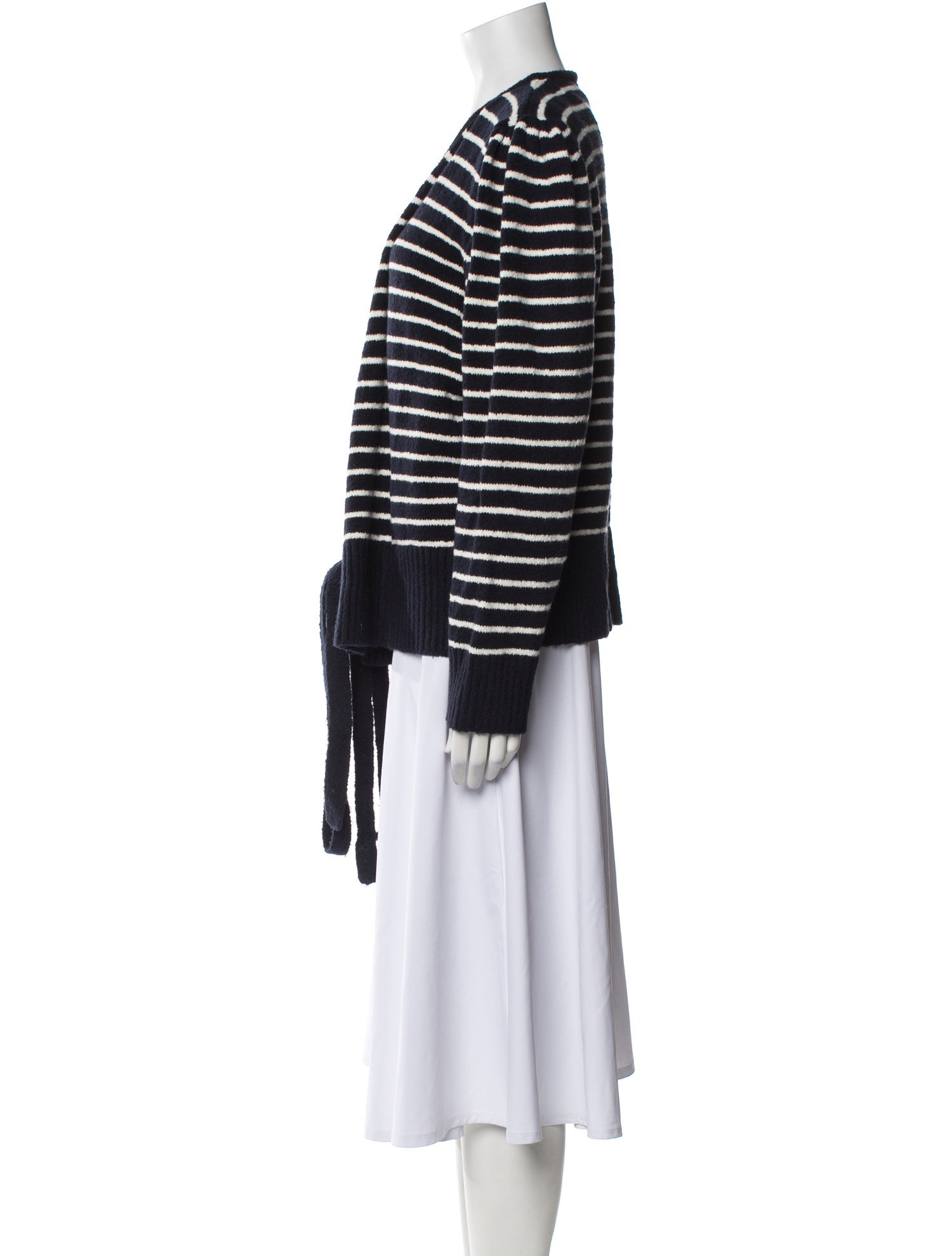 ALEXACHUNG Striped V-Neck Sweater w/ Tags