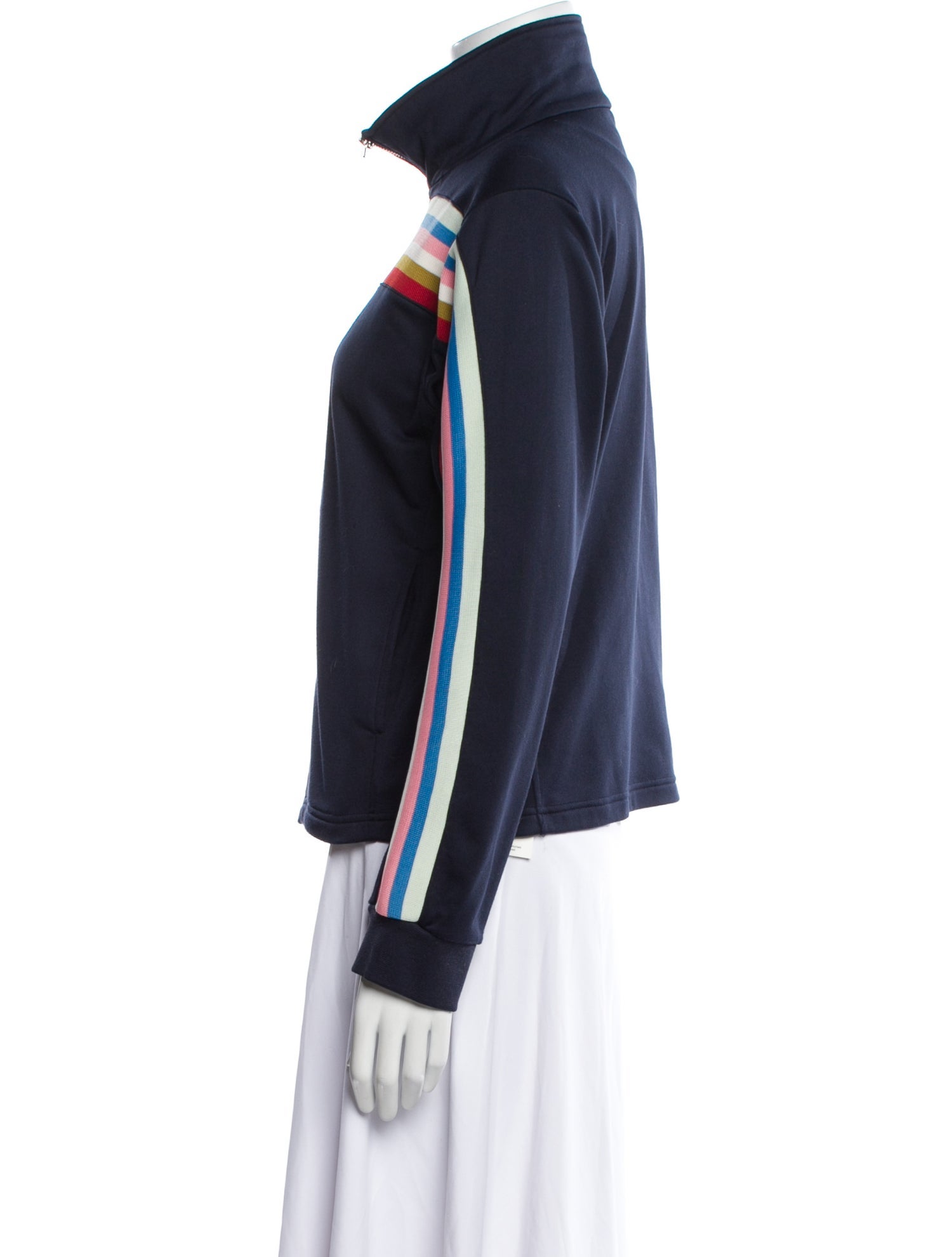 ALEXACHUNG Striped Biker Jacket