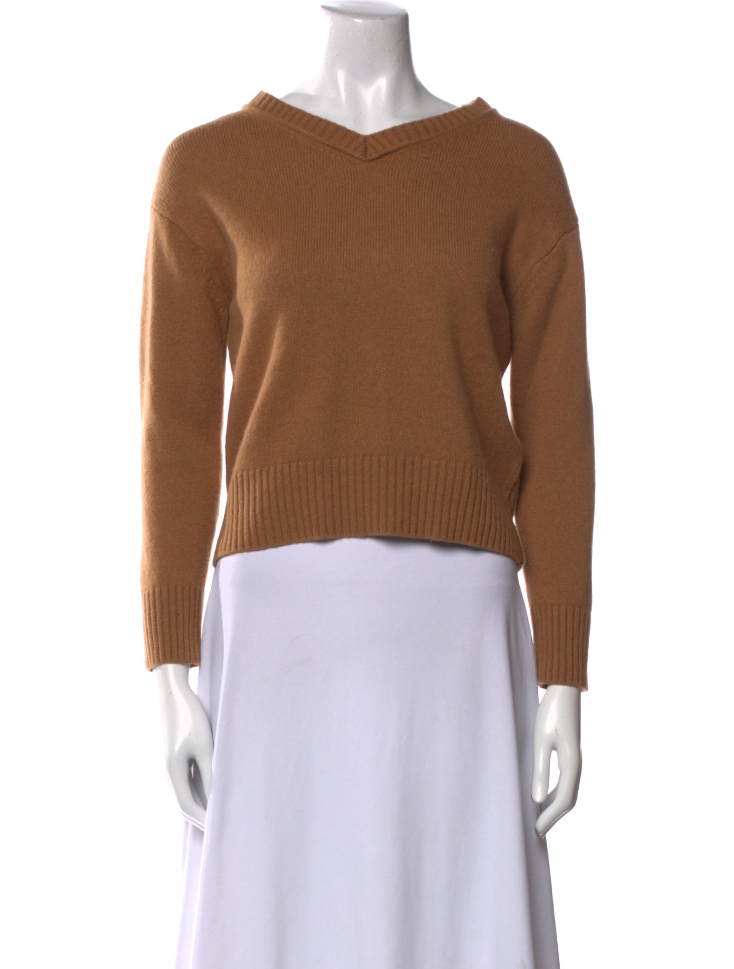 ALEXACHUNG Merino Wool V-Neck Sweater