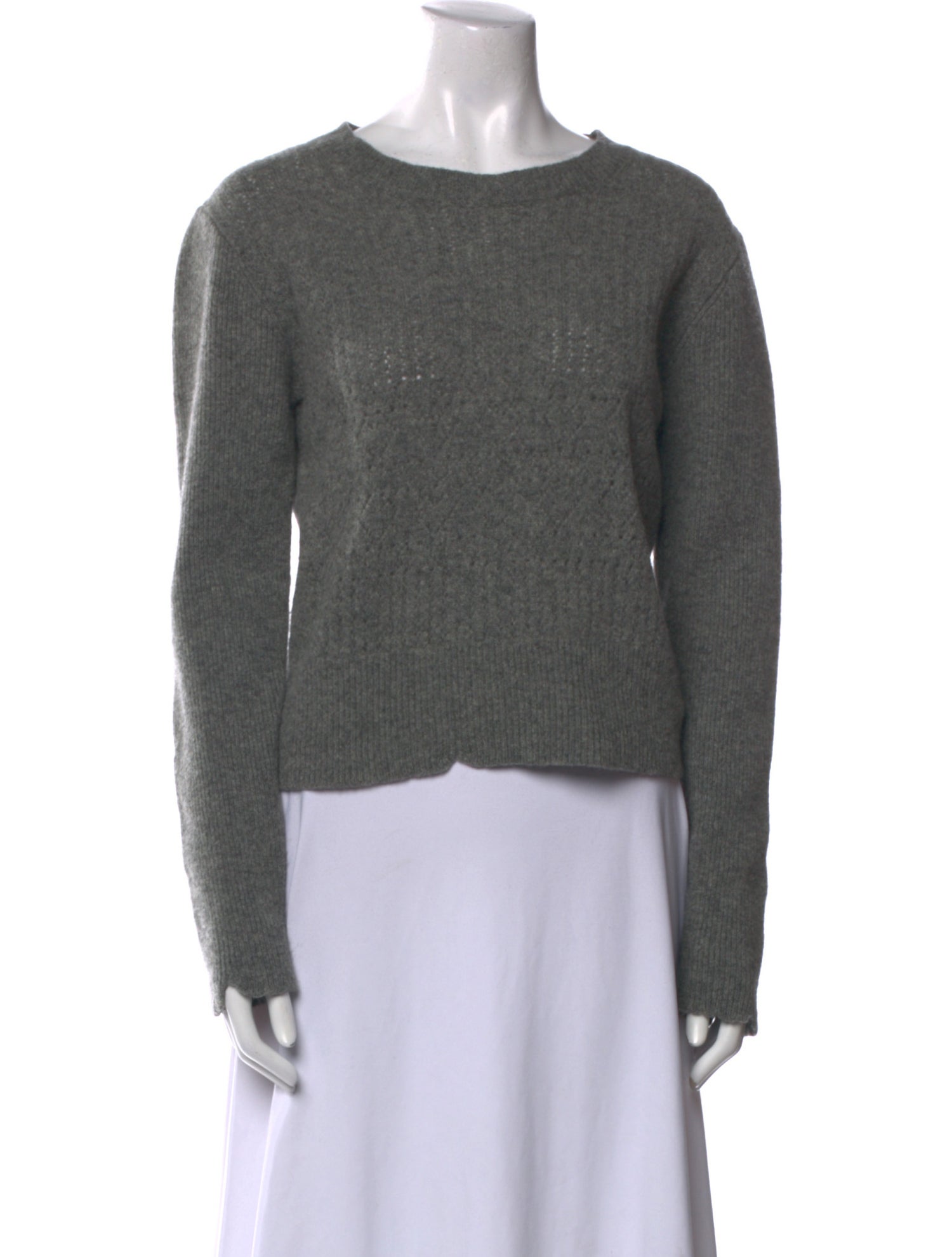 ALEXACHUNG Wool Crew Neck Sweater