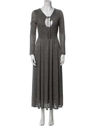 ALEXACHUNG V-Neck Long Dress