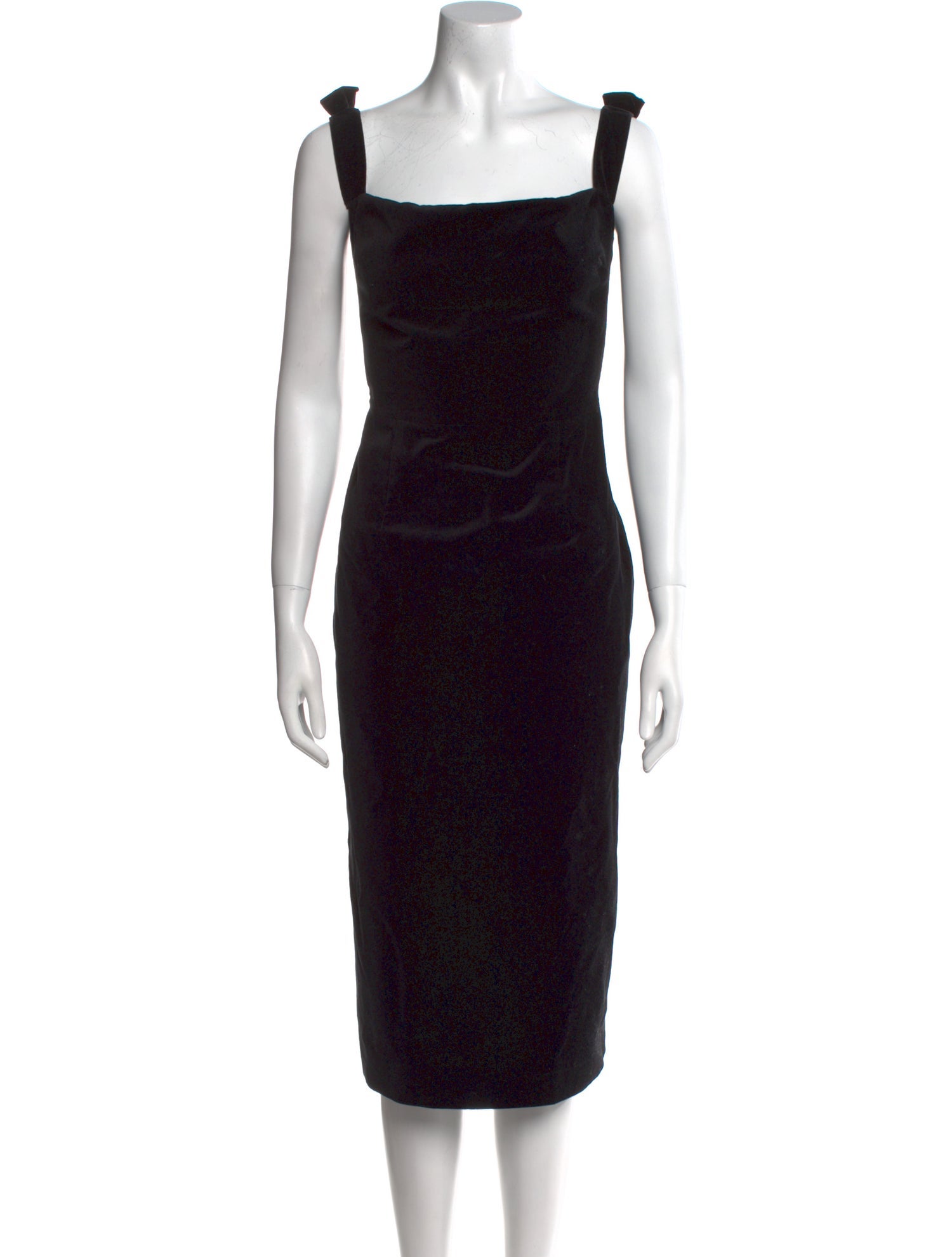 ALEXACHUNG Square Neckline Midi Length Dress