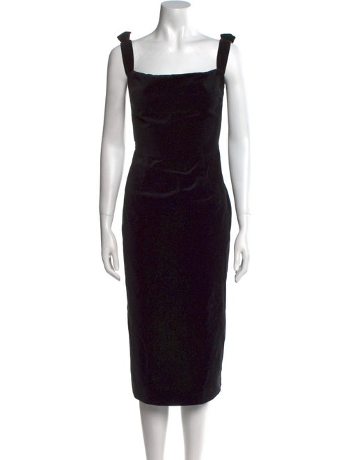 ALEXACHUNG Square Neckline Midi Length Dress