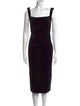 ALEXACHUNG Square Neckline Midi Length Dress