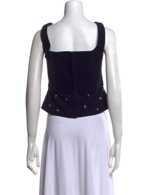 ALEXACHUNG Square Neckline Sleeveless Crop Top