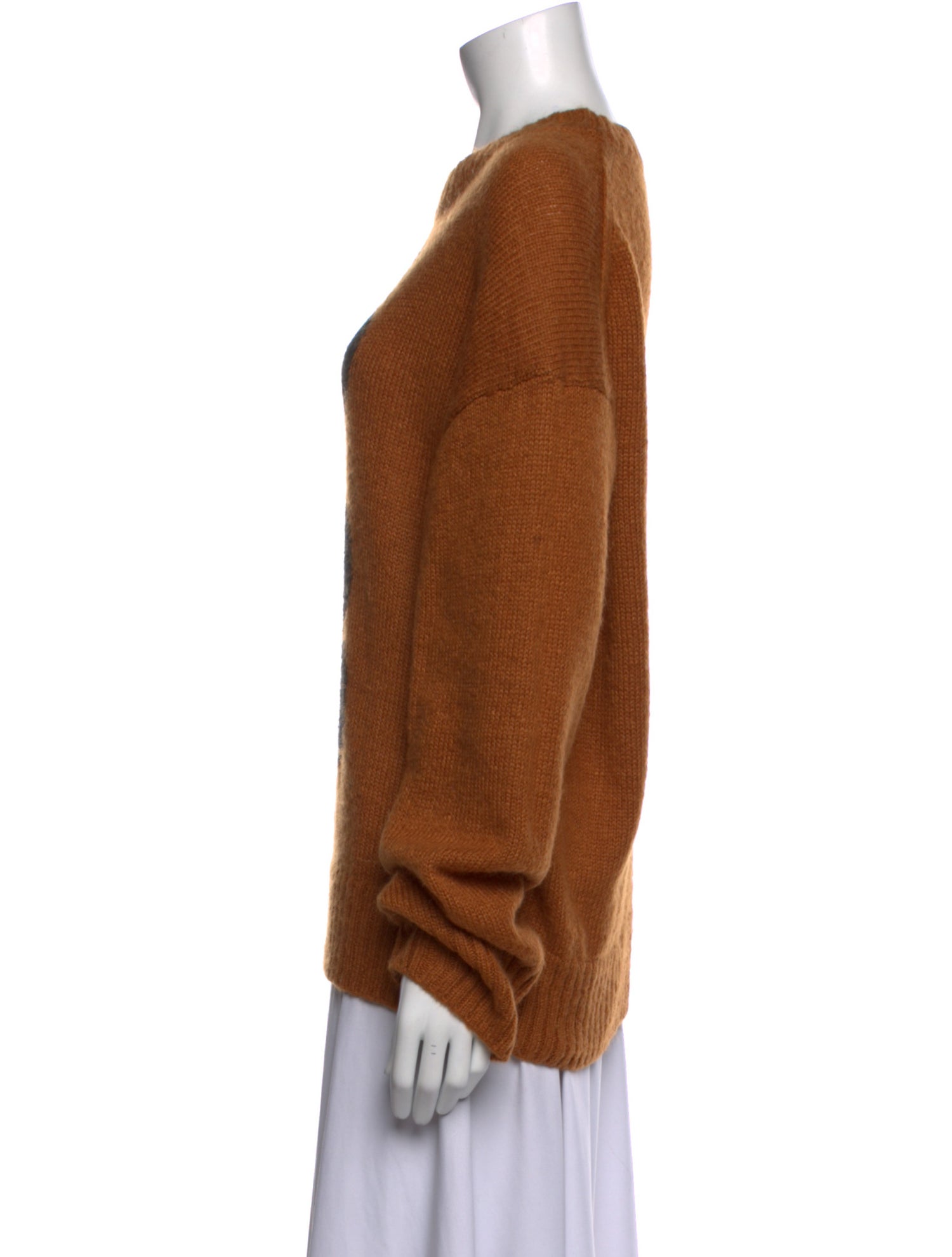 ALEXACHUNG Printed Crew Neck Sweater