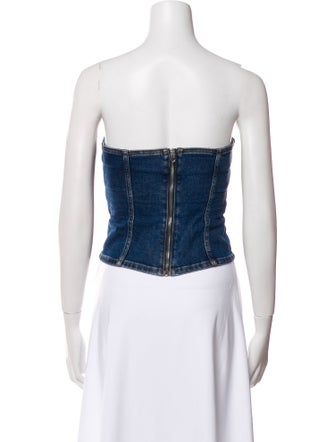 ALEXACHUNG Strapless Crop Top