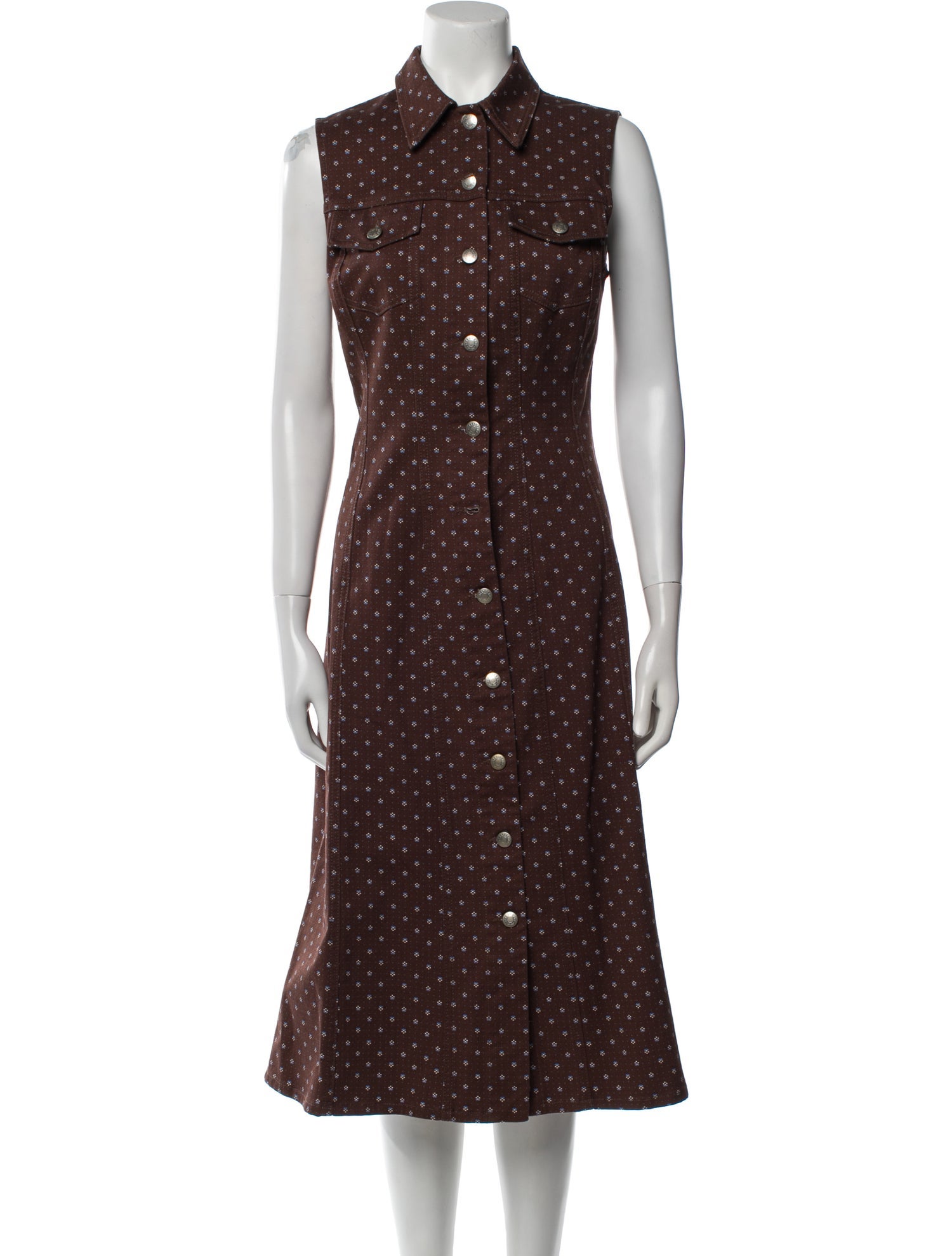 ALEXACHUNG Printed Midi Length Dress w/ Tags