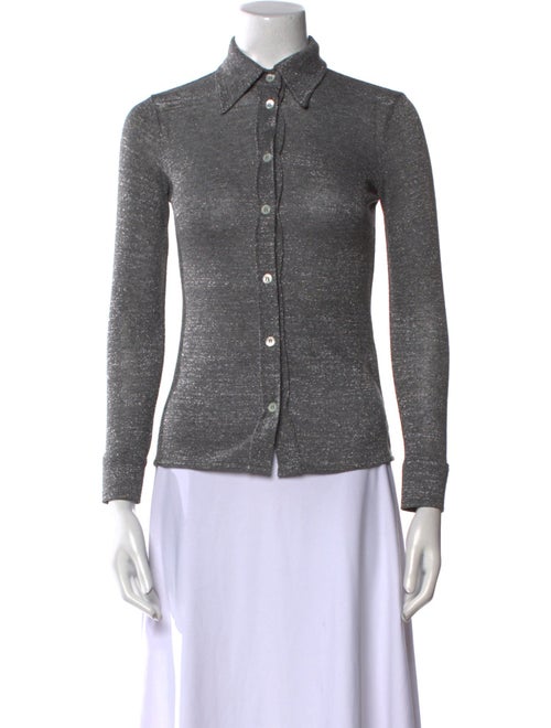 ALEXACHUNG Long Sleeve Button-Up Top