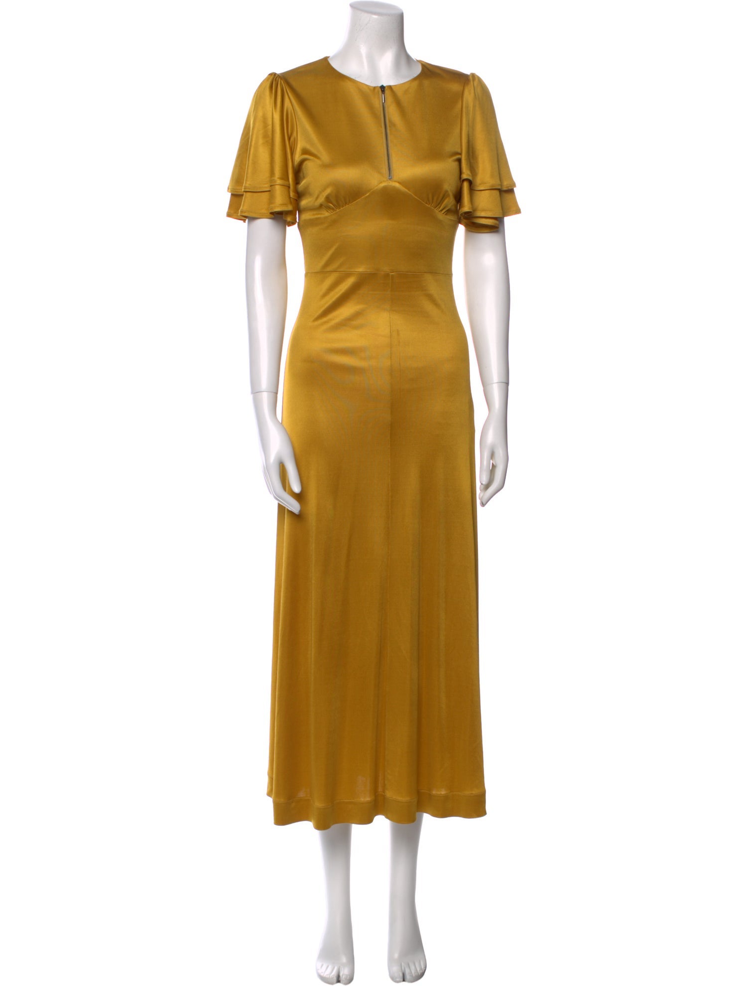 ALEXACHUNG Crew Neck Long Dress