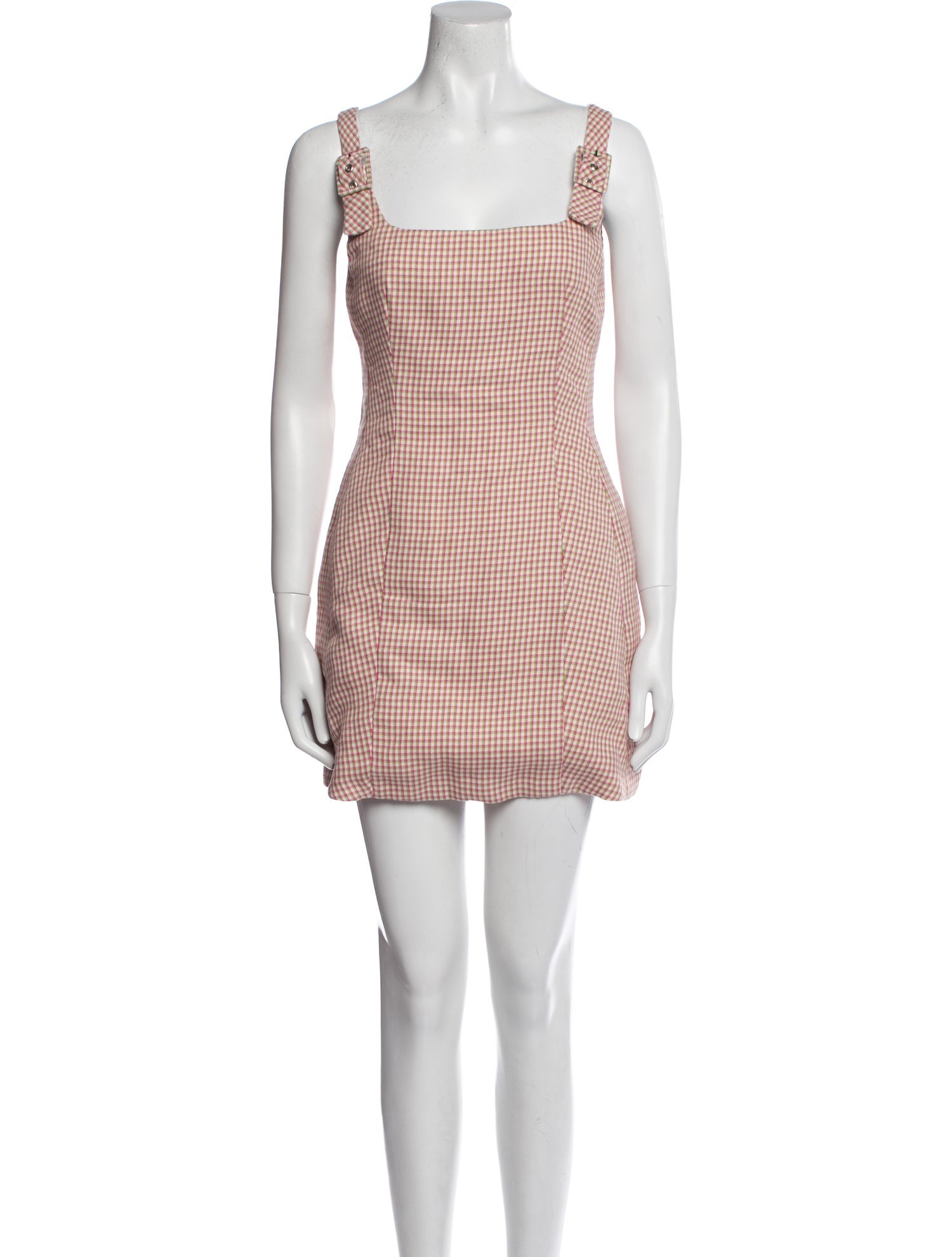 ALEXACHUNG Plaid Print Mini Dress