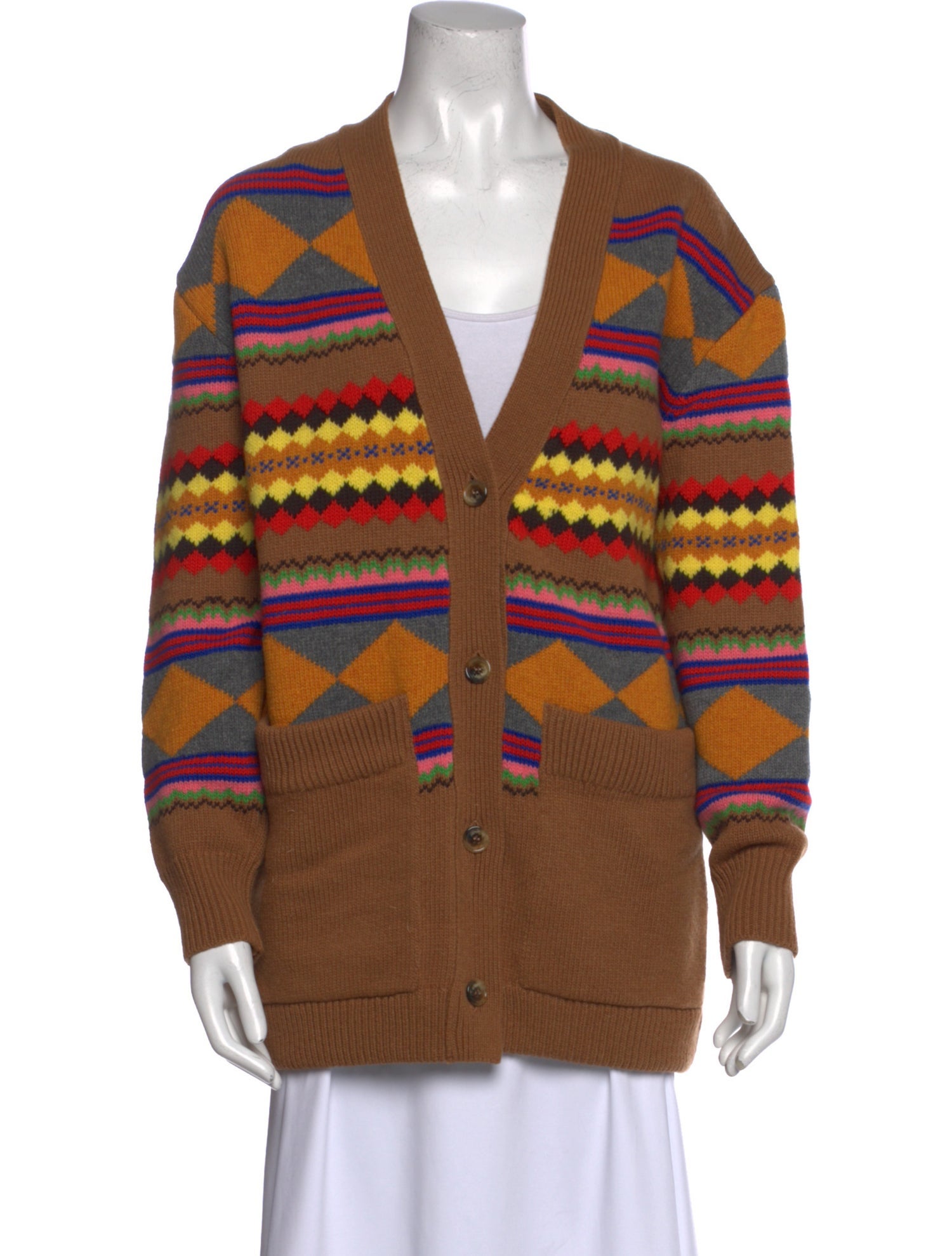 ALEXACHUNG Wool Striped Sweater