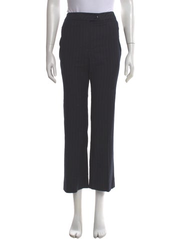 Pre-owned Alexa Chung Striped Straight Leg Pants In Gray