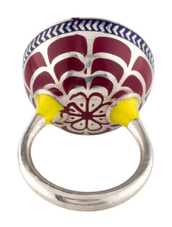 Alice Cicolini Amethyst Silver Tile Round Cocktail Ring