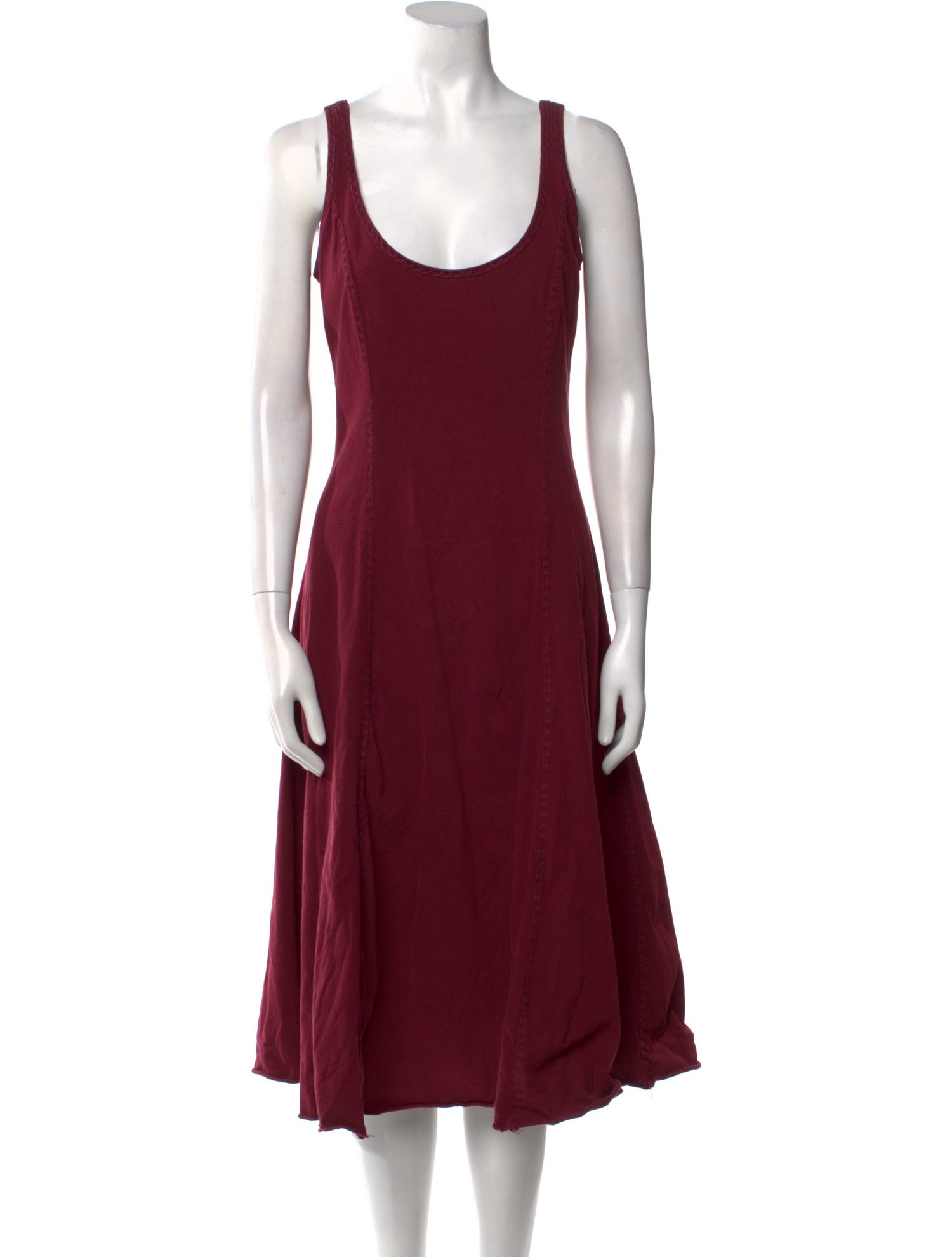 Alabama Chanin Scoop Neck Midi Length Dress