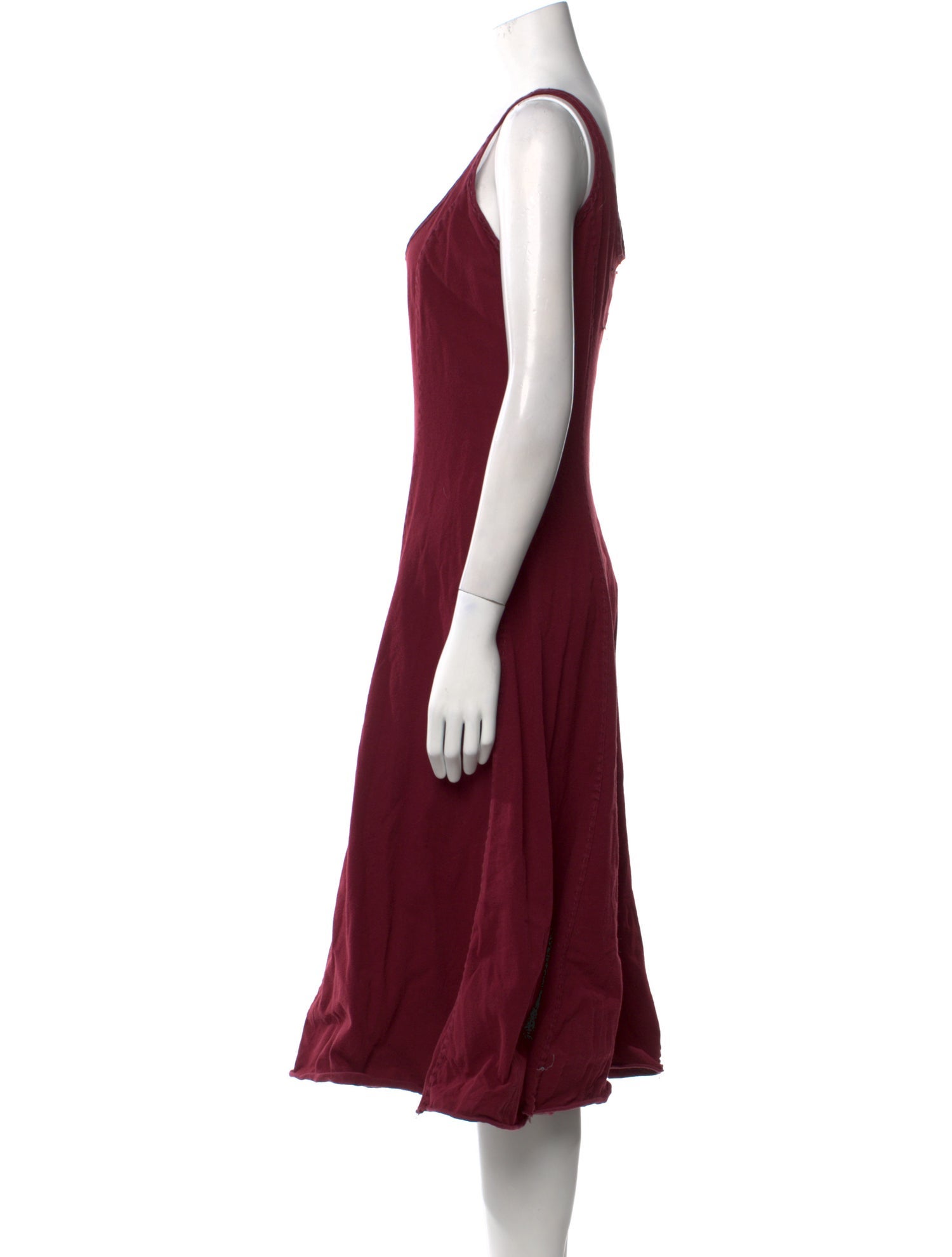 Alabama Chanin Scoop Neck Midi Length Dress