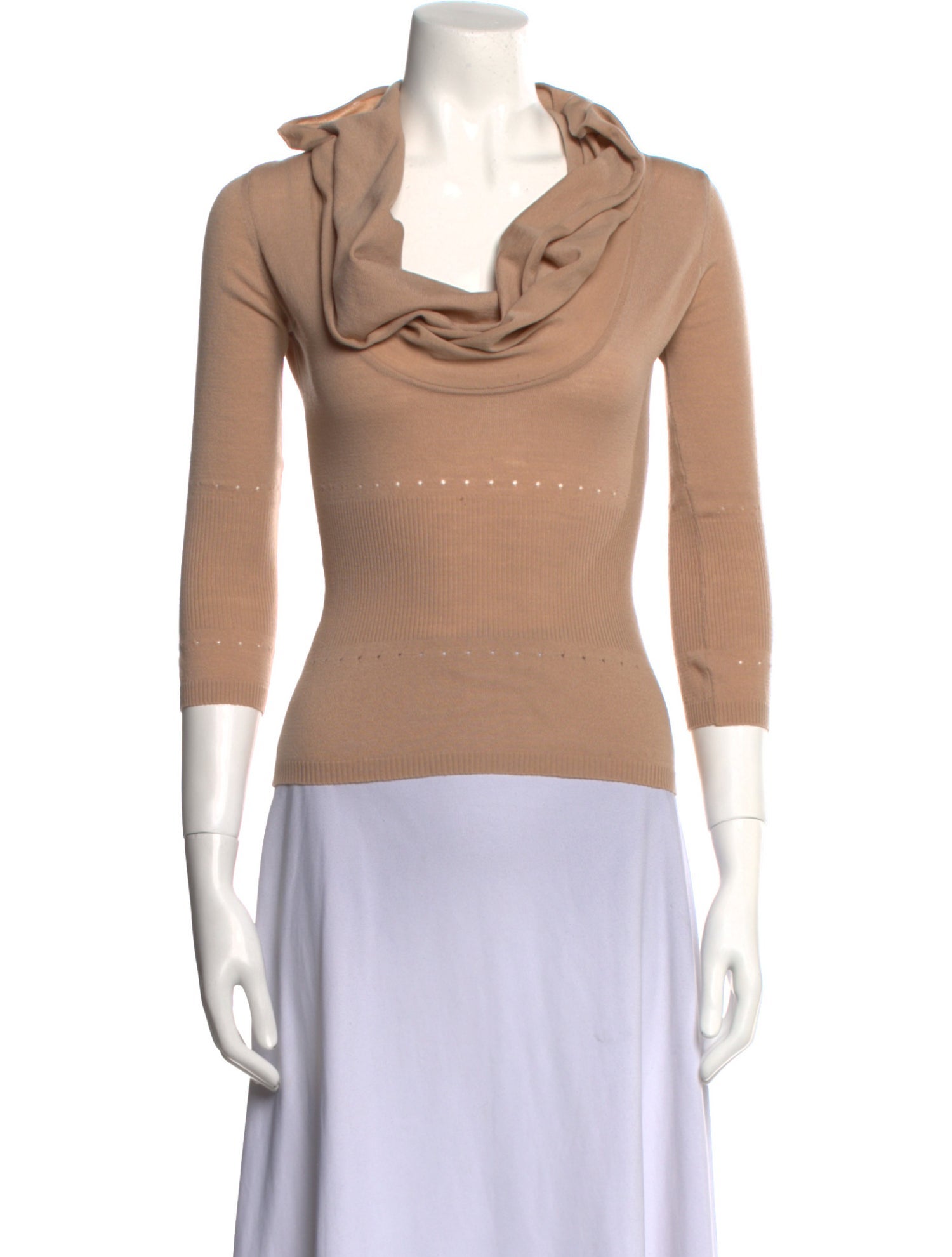 Alessandro Dell'Acqua Cowl Neck Three-Quarter Sleeve Top