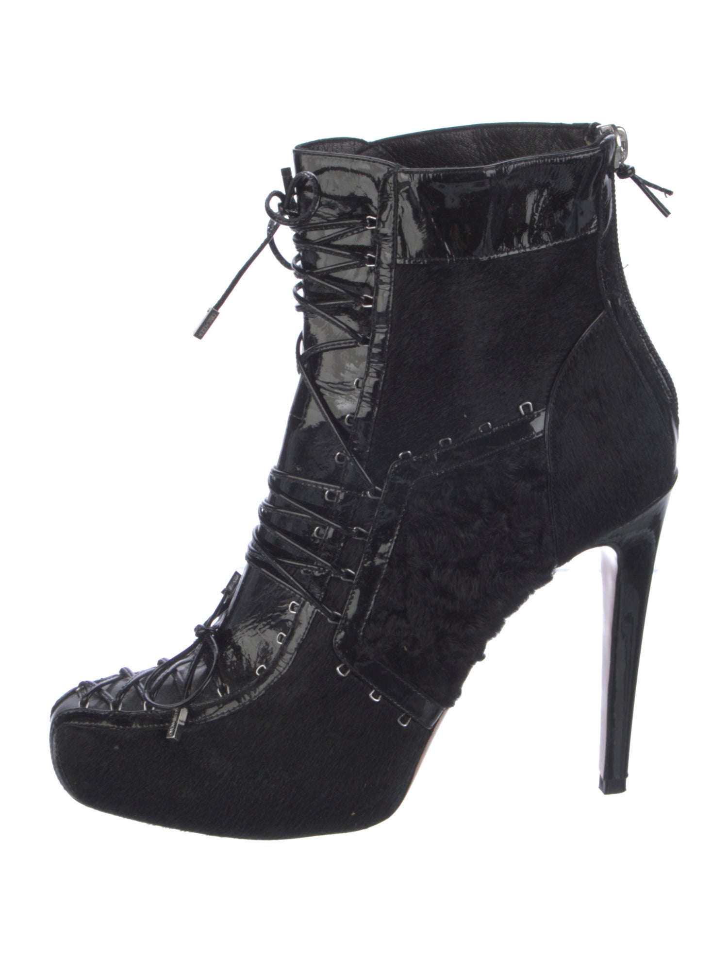 Alessandro Dell'Acqua Ponyhair Lace-Up Boots