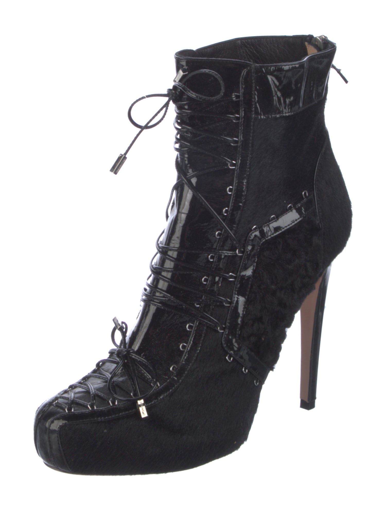 Alessandro Dell'Acqua Ponyhair Lace-Up Boots