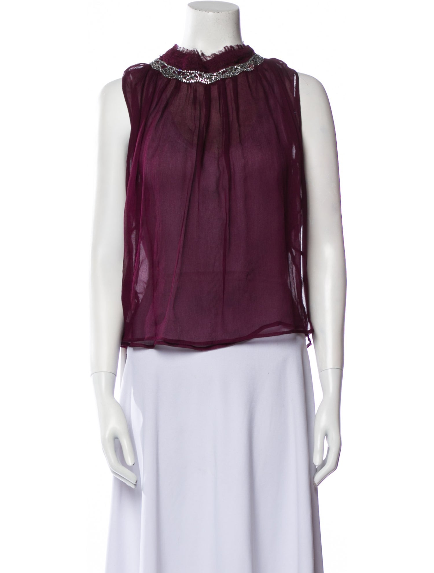 Alessandro Dell'Acqua Silk Mock Neck Blouse