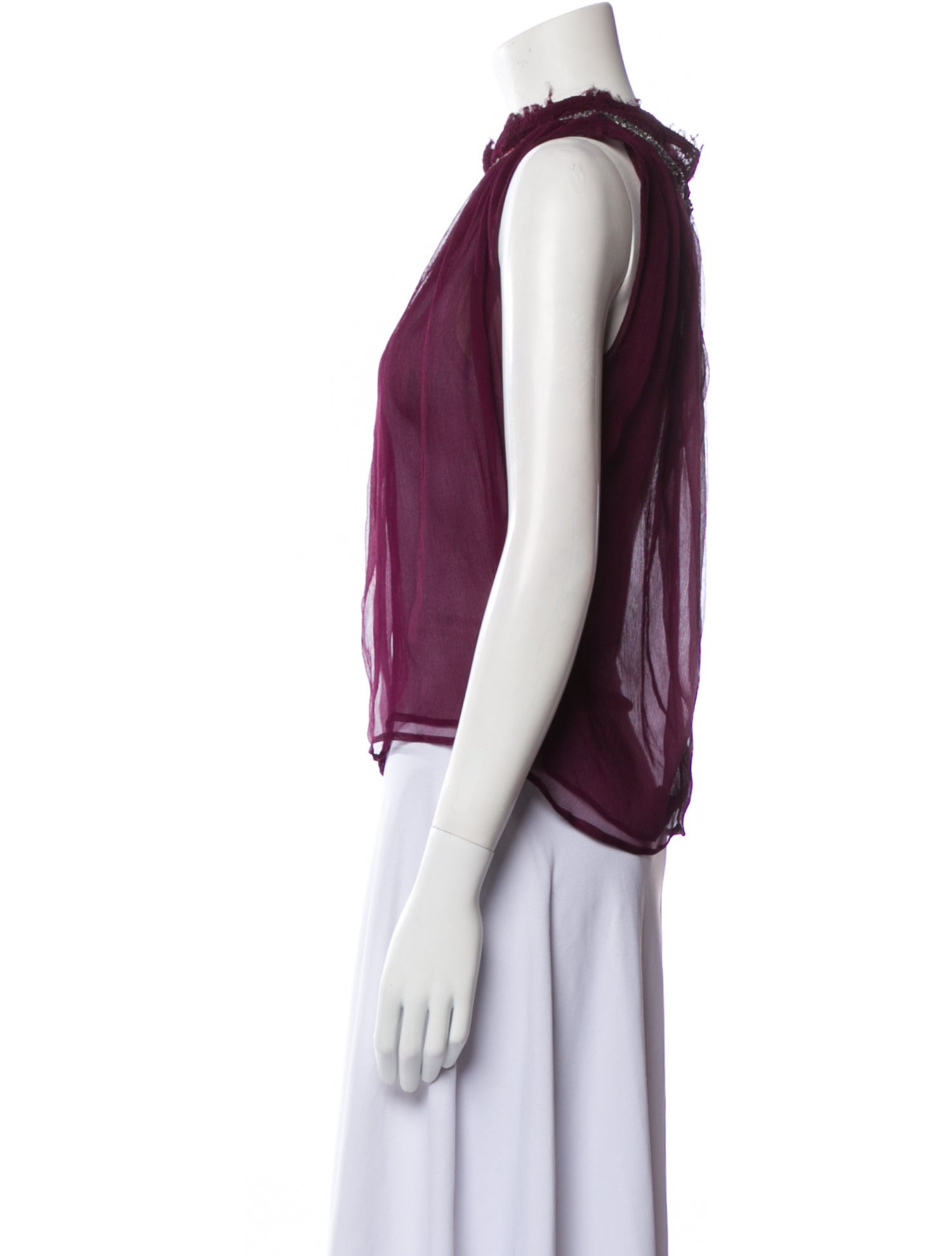 Alessandro Dell'Acqua Silk Mock Neck Blouse