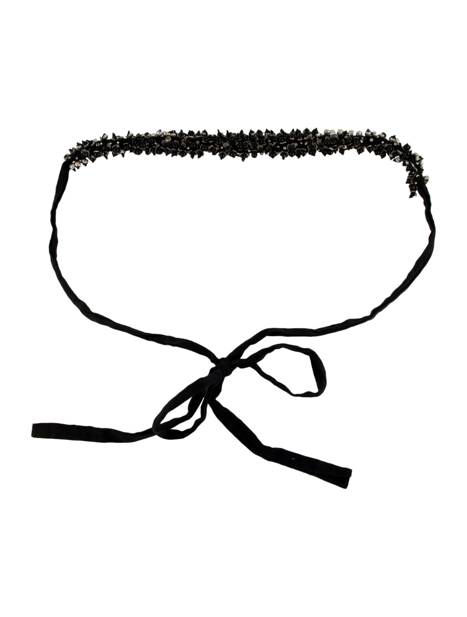 Alessandro Dell'Acqua Skinny Beaded Accents Waist Belt