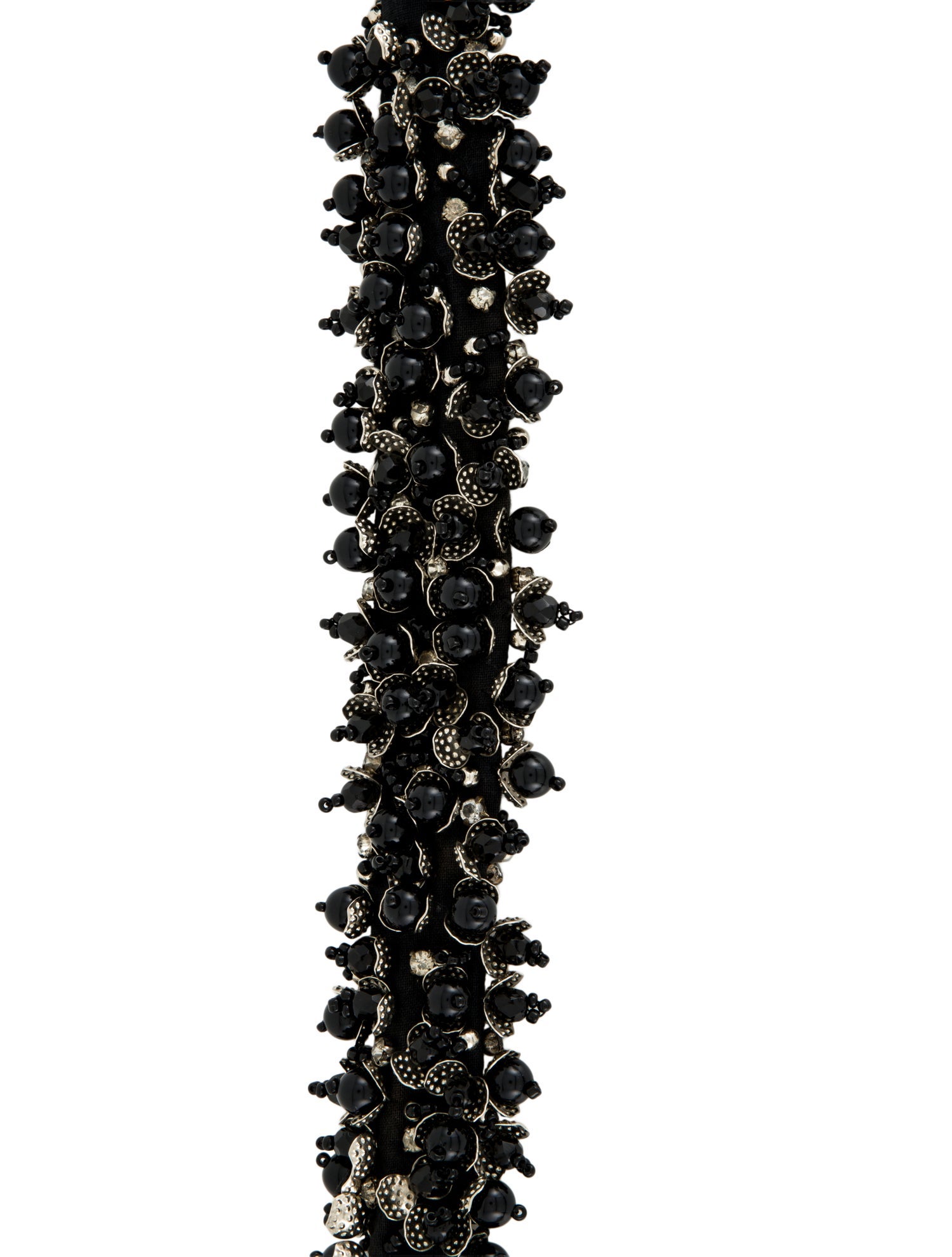 Alessandro Dell'Acqua Skinny Beaded Accents Waist Belt