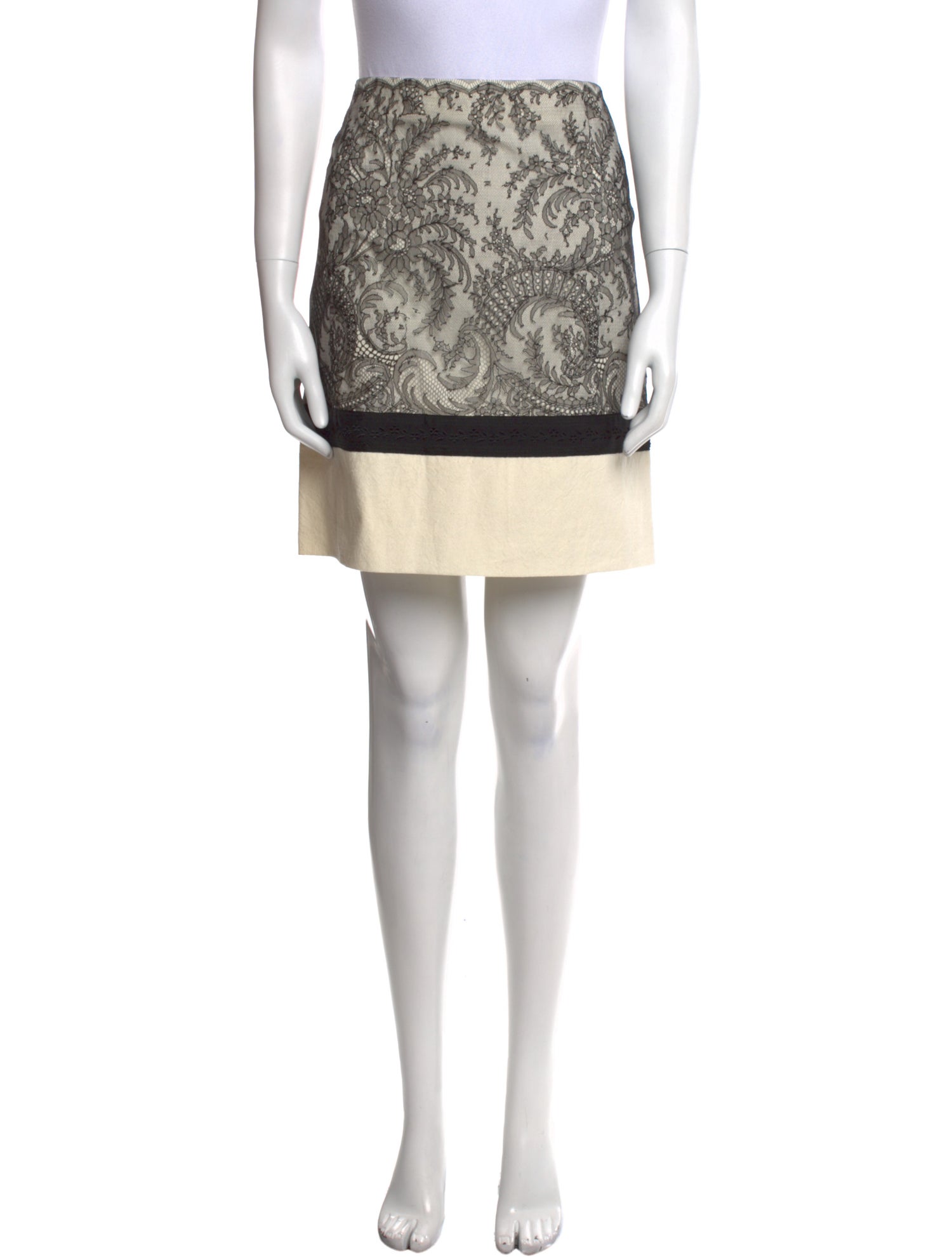 Alessandro Dell'Acqua Colorblock Pattern Mini Skirt