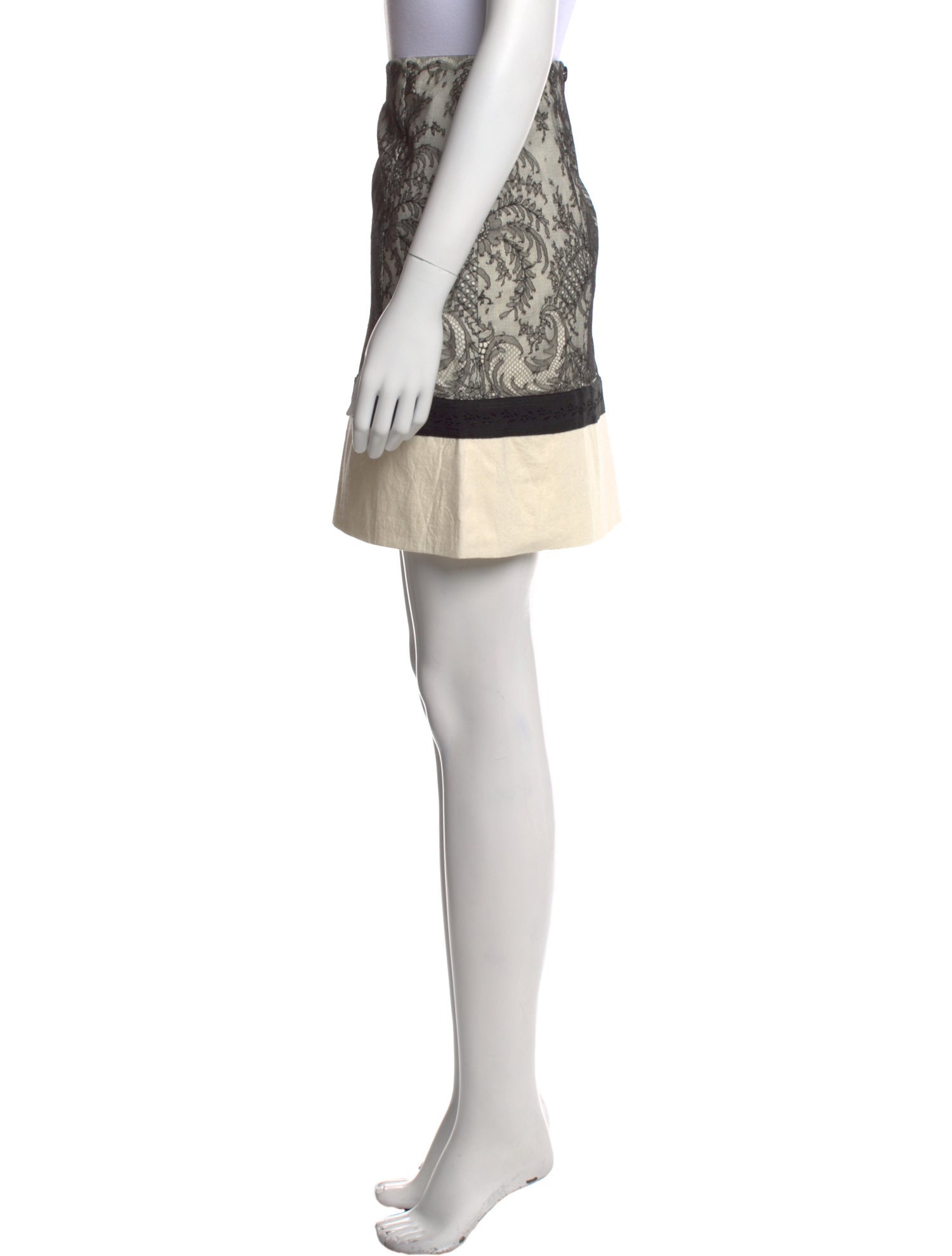 Alessandro Dell'Acqua Colorblock Pattern Mini Skirt