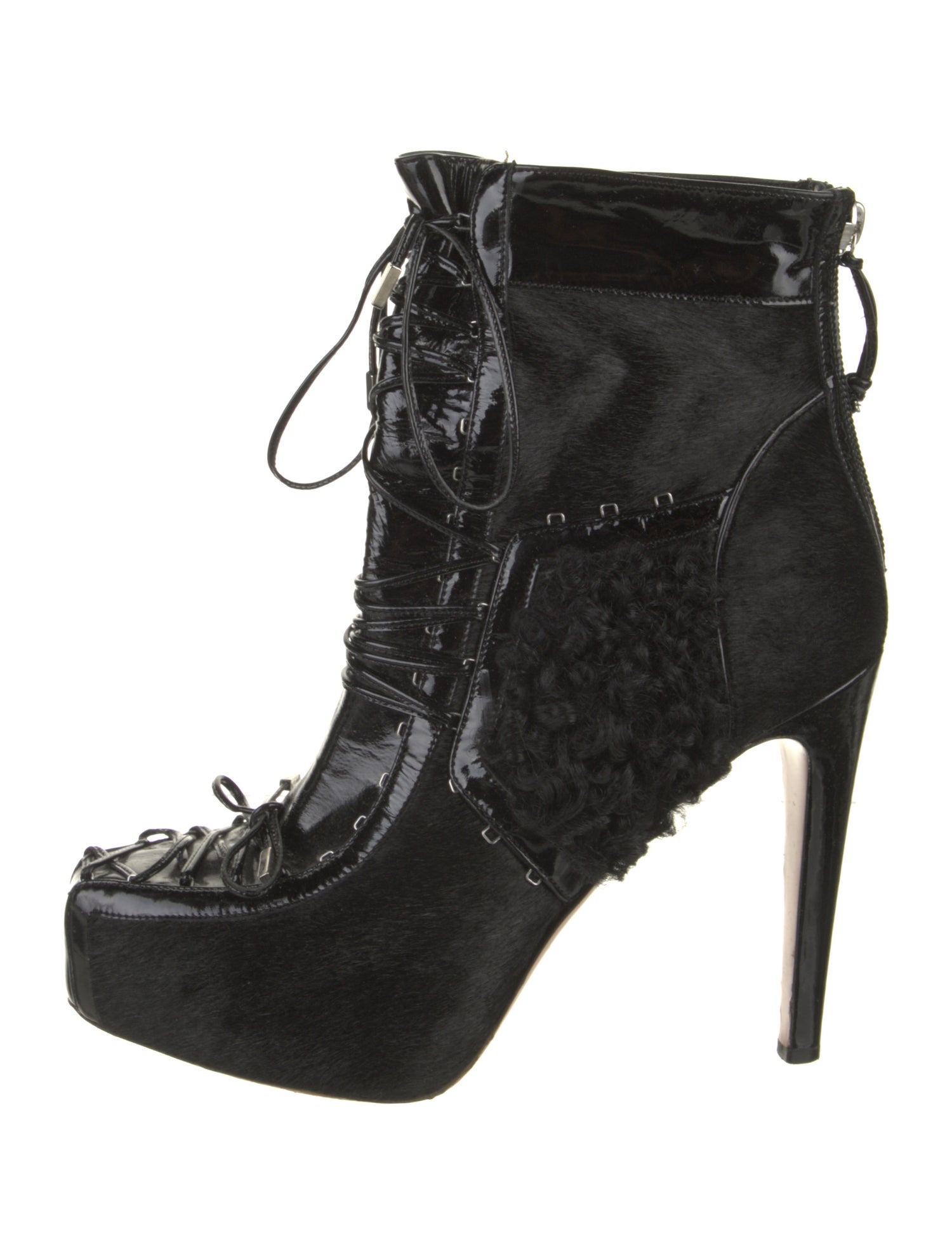 Alessandro Dell'Acqua Ponyhair Lace-Up Boots