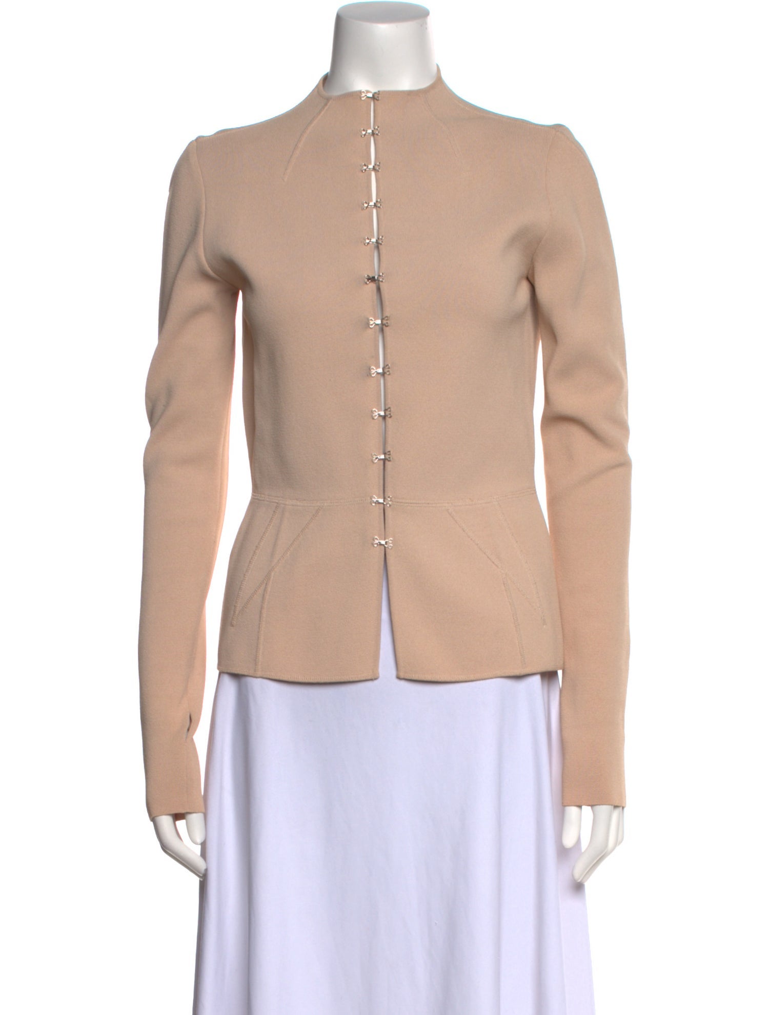 Alessandro Dell'Acqua Mock Neck Long Sleeve Button-Up Top