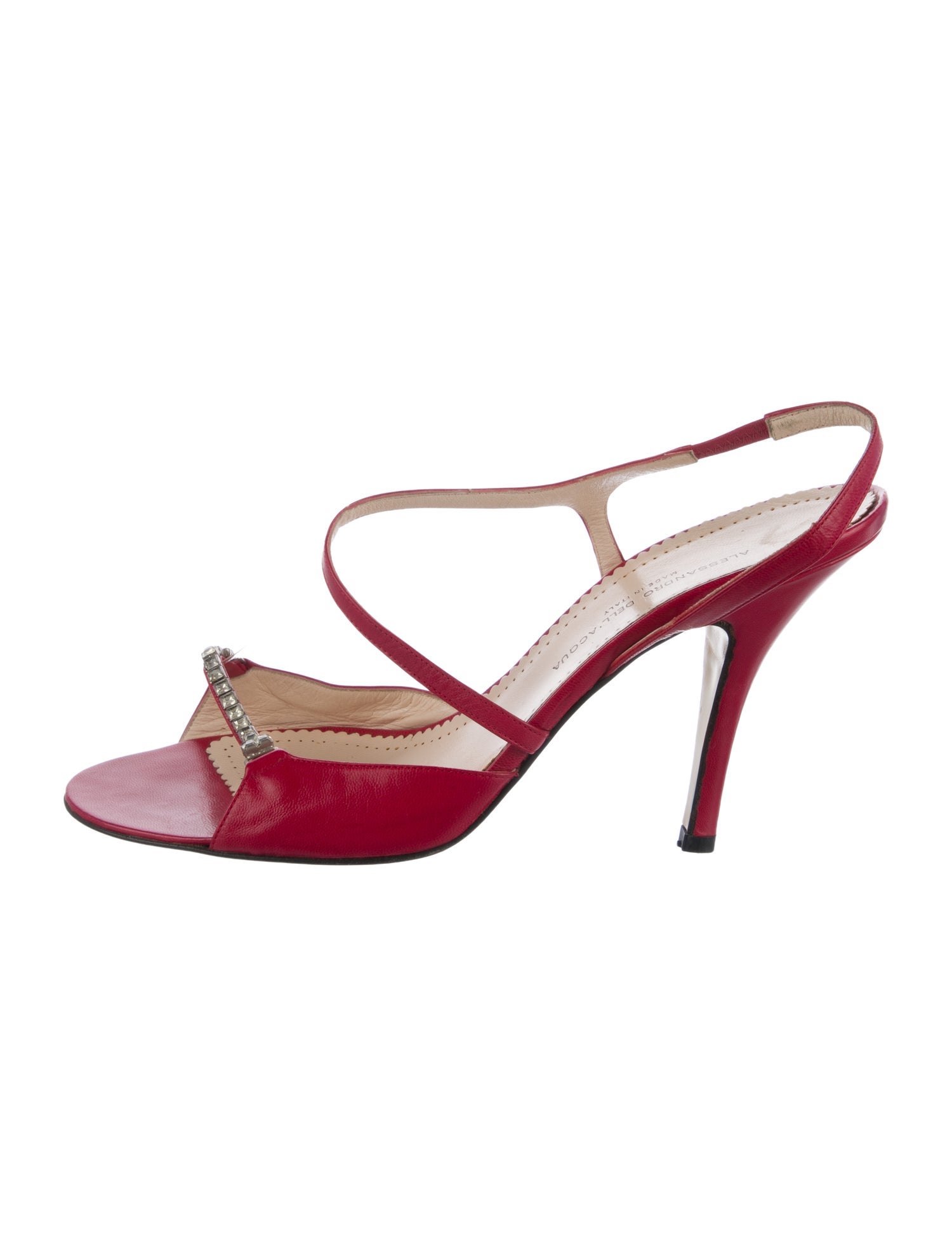 Alessandro Dell'Acqua Leather Colorblock Pattern Slingback Sandals