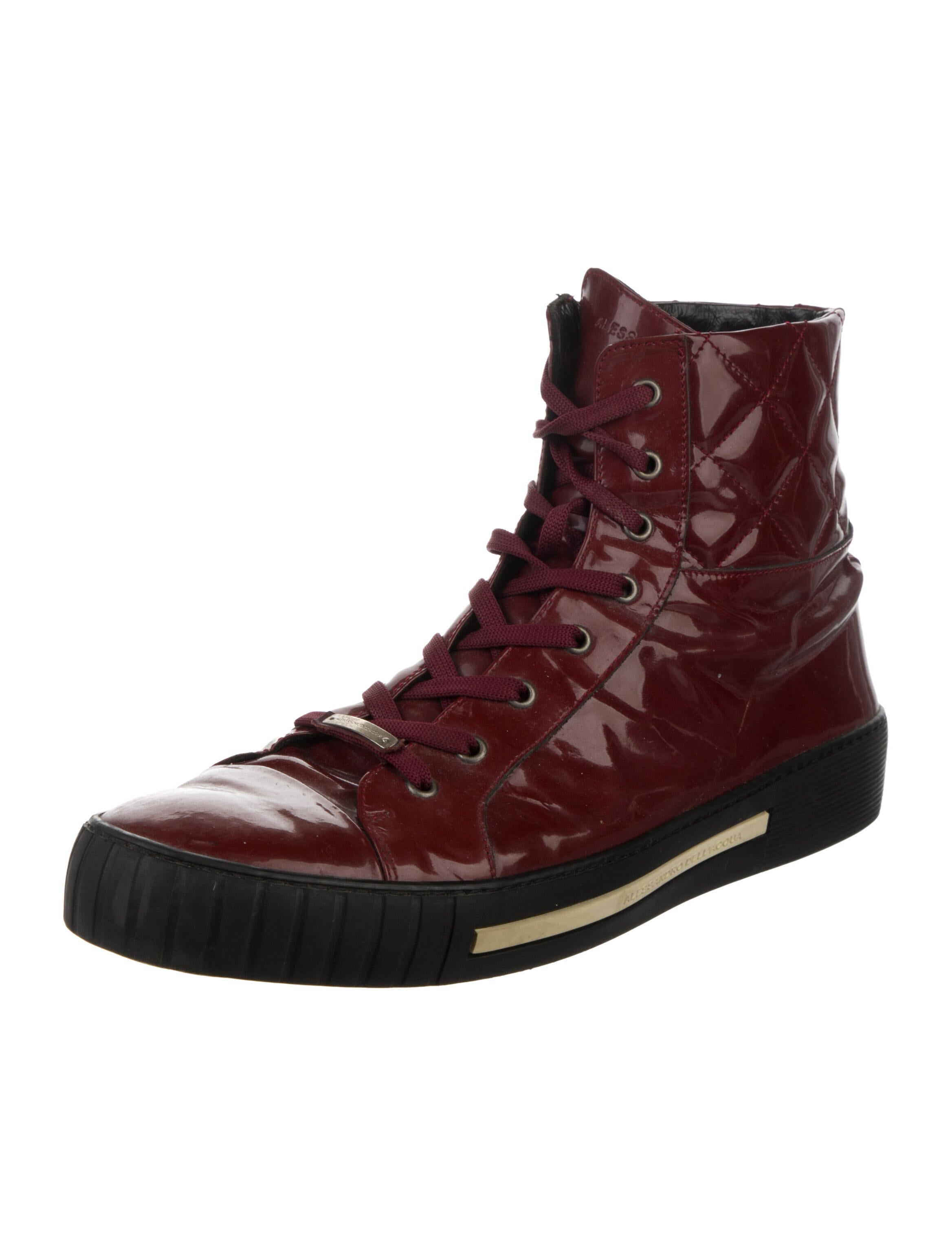 Alessandro Dell'Acqua Patent Leather Printed Sneakers